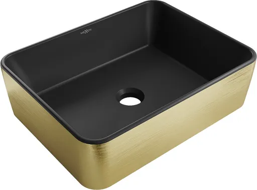 MEXEN Catia umyvadlo na desku 48 x 37, černá mat/zlatá vzor 21314877