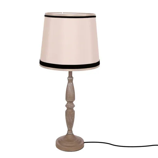 Stolní lampa CARDINALE, výška 58 cm, tmavě šedá, 1x40 E27, béžové stínidlo