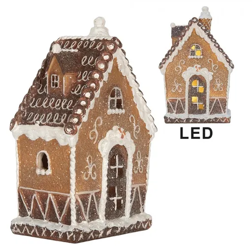 Perníková LED chaloupka Gingerbread Cotti - 13*9*20 cm Clayre & Eef