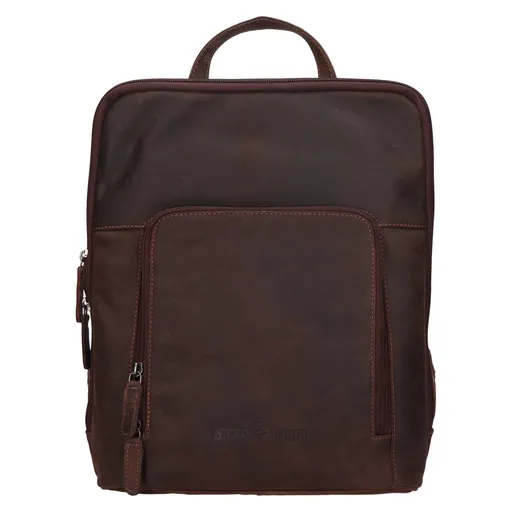 Vintage dámský kožený batoh Greenwood Paloma - tmavě hnědá