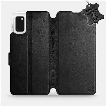 Flip pouzdro na mobil Samsung Galaxy A41 - Černé - kožené - Black Leather (5903516174058)