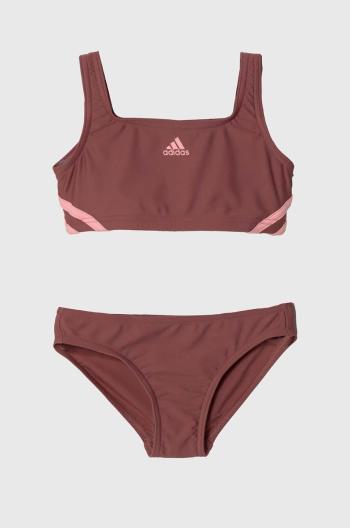 Dvoudílné dětské plavky adidas Performance 3S BIKINI růžová barva, IY5069