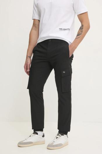 Kalhoty Calvin Klein Jeans pánské, černá barva, přiléhavé, J30J327614