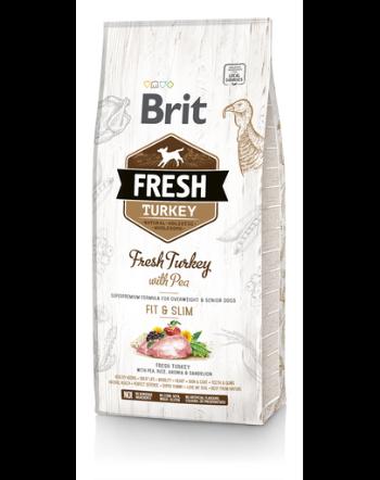 BRIT Fresh Light Fit&amp;Slim Hrana uscata caini adulti, cu mazare si curcan 2,5 kg