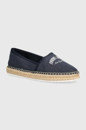 Espadrilky Tommy Jeans TJW VARSITY ESPADRILLE tmavomodrá barva, EN0EN02470