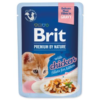 Kapsička pro koťata Brit Premium by Nature Delicate Fillets in Gravy kuře 85g