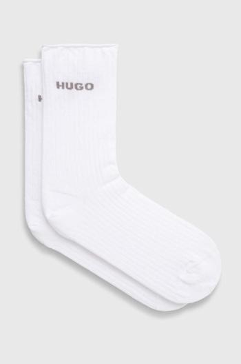 Ponožky HUGO 2-pack dámské, bílá barva, 50502080