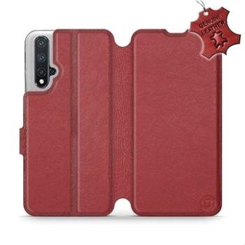 Flip pouzdro na mobil Honor 20 - Tmavě červené - kožené -   Dark Red Leather (5903226919192)