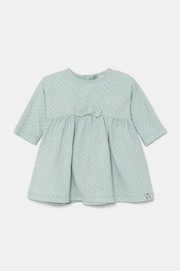 Kojenecké šaty United Colors of Benetton zelená barva, mini, áčková, 36D3AV00G