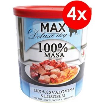 MAX deluxe kostky libové svaloviny s lososem 800 g, 4 ks (8594025084180)