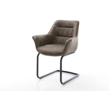 Jídelní židle Kaira-Flex taupe vintage konzolová podnož kulatá