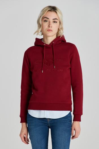 MIKINA GANT REG TONAL SHIELD HOODIE PLUMPED RED