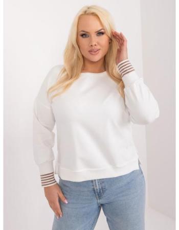 Dámská halenka plus size s kulatým výstřihem ecru  