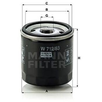 MANN-FILTER W712/83 pro vozy DAIHATSU, LEXUS, LOTUS, MINI, TOYOTA, VW (W712/83)