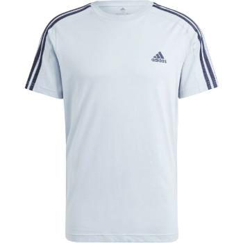 adidas ESSENTIALS SINGLE JERSEY 3-STRIPES Pánské triko, světle modrá, velikost