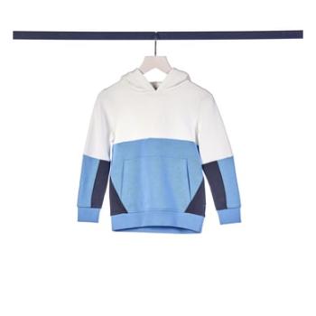 TOM TAILOR Mikina color bloked hoody light blue