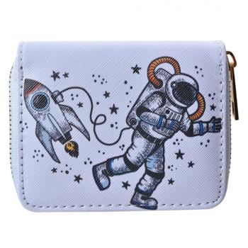 Menší peněženka a astronautem a raketkou - 11*9 cm JZWA0216