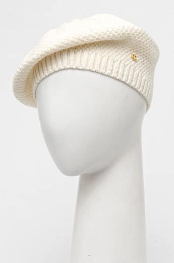 Baret z vlněné směsi Lauren Ralph Lauren béžová barva, 454960091