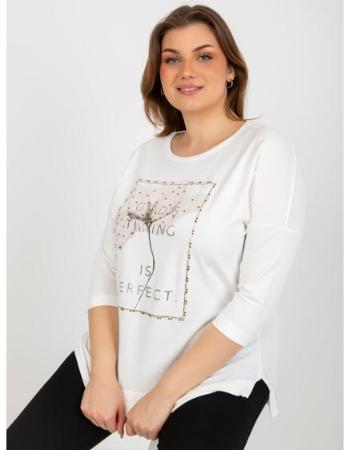 Dámská halenka s 3/4 rukávy plus size PRINCESS ecru 