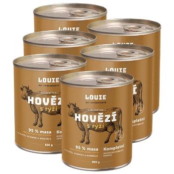 LOUIE HOVĚZÍ S RÝŽÍ 6x 800 G Psí konzervy, hnědá, velikost