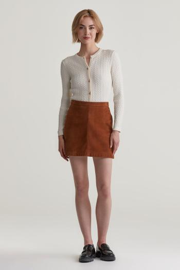 SUKNĚ GANT SUEDE LEATHER SKIRT CACAO