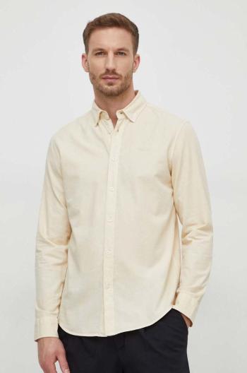 Bavlněná košile Pepe Jeans PHIL béžová barva, regular, s límečkem button-down, PM308274