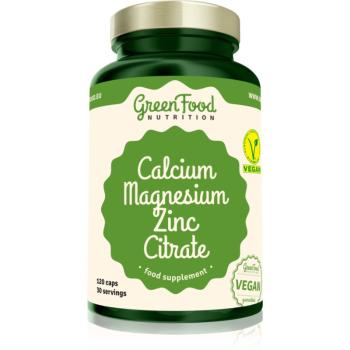 GreenFood Nutrition Calcium & Magnesium & Zinc Citrate kapsle pro podporu zdraví kostí, kloubů a zubů 120 cps