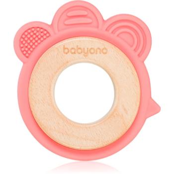 BabyOno Wooden & Silicone Teether kousátko Hen 1 ks