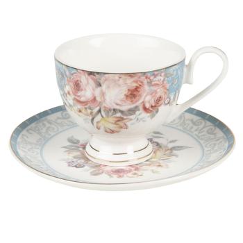 Porcelánový šálek s podšálkem Peony Rosé  - Ø 9*8 / Ø 15*2 cm / 200 ml PECKS-2