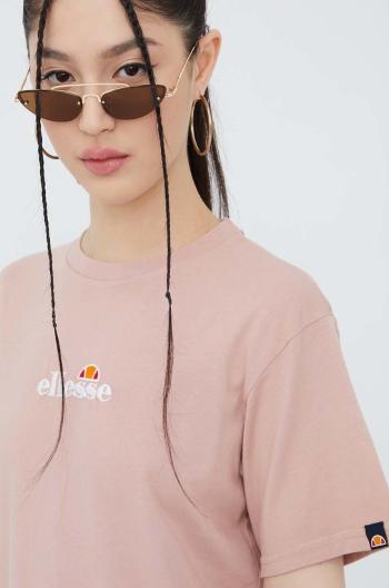 Bavlněné tričko Ellesse růžová barva, SGM13148-PINK