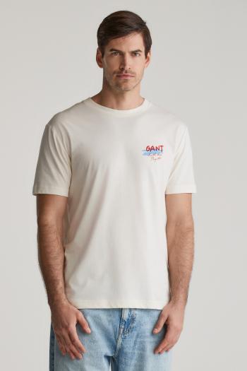 TRIČKO GANT PLACED GRAPHIC TSHIRT CREAM