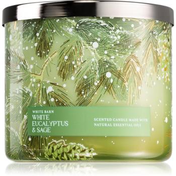 Bath & Body Works White Eucalyptus & Sage vonná svíčka 411 g