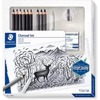 STAEDTLER Design Journey Lumograph uhlíková - sada 12 ks s pryží a ořezávátkem (4007817066836)