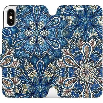 Flipové pouzdro na mobil Apple iPhone X - V108P Modré mandala květy (5903226129027)