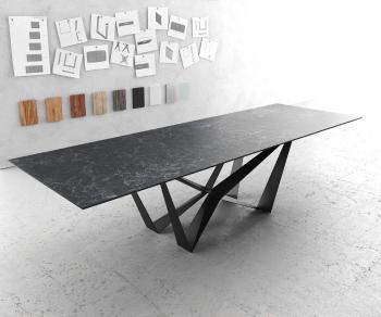 Jídelní stůl Edge 300x100cm Laminam® keramika šedá podnož