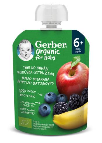 GERBER Organic Kapsička jablko, banán, borůvka a ostružina 90 g​