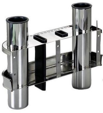 Osculati Stainless Steel Rod Holder for bulkhead mounting 2 rods