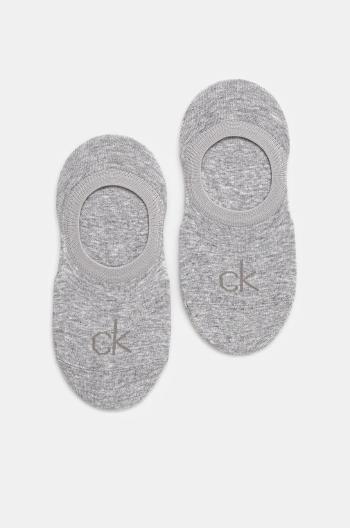 Ponožky Calvin Klein 2-pack dámské, šedá barva, 701228801