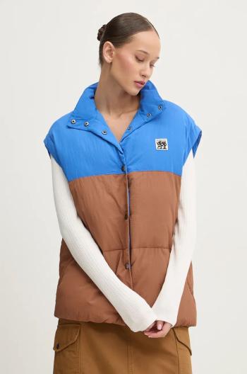 Vesta Quiksilver Puff Jacket hnědá barva, EQYJK04113