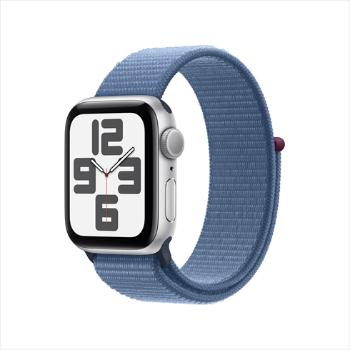 APPLE WATCH SE GPS 40MM SILVER ALUMINIUM CASE WITH WINTER BLUE SPORT LOOP MRE33QC/A