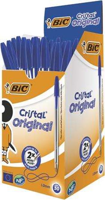 BIC Golyóstoll, 0,32mm, kupakos, BIC &quot;Cristal Original&quot;, kék