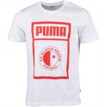 Puma SLAVIA PRAGUE GRAPHIC TEE Pánské triko, bílá, velikost