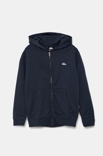 Dětská mikina Quiksilver BASIC HOOD ZIP tmavomodrá barva, s kapucí, hladká, EQBFT03890