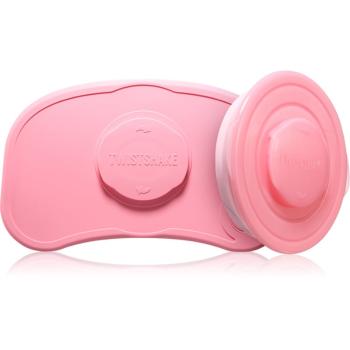 Twistshake Click-mat Mini + Plate podložka s talířem Pastel Pink 2 ks