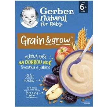 GERBER Natural mléčná kaše pšenično-ovesná jablko a švestka 220 g  (8445290248183)