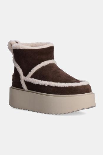 Semišové sněhule Inuikii Inuikii X Coccinelle Classic Low Shearling hnědá barva, 75204-150