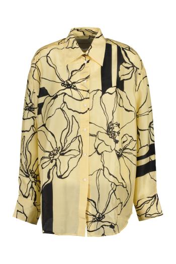 KOŠILE GANT OS LINE DRAWING SILK SHIRT DUSTY LIGHT YELLOW