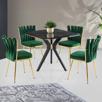 Masă de luat masa Kare Ikon Black Gold, negru