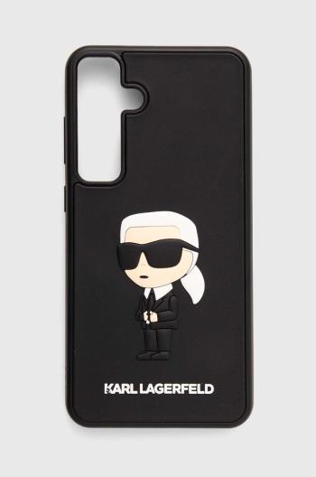 Obal na telefon Karl Lagerfeld S24+ S926 černá barva, KLHCS24M3DRKINK