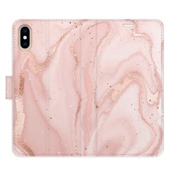 Flipové pouzdro iSaprio - RoseGold Marble - iPhone X/XS